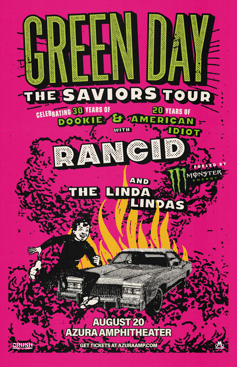 Green Day on The Saviors Tour at Azura Amphitheater with Rancid and The