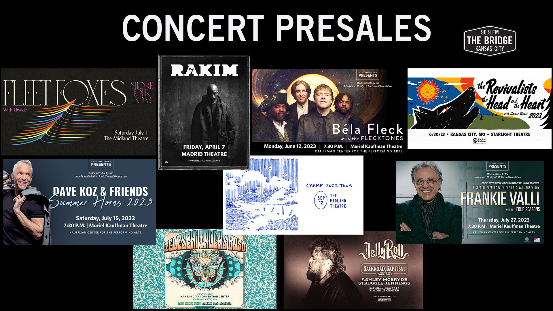 Concert Presales Fleet Foxes, Rakim, Bela Fleck, Avett Brothers